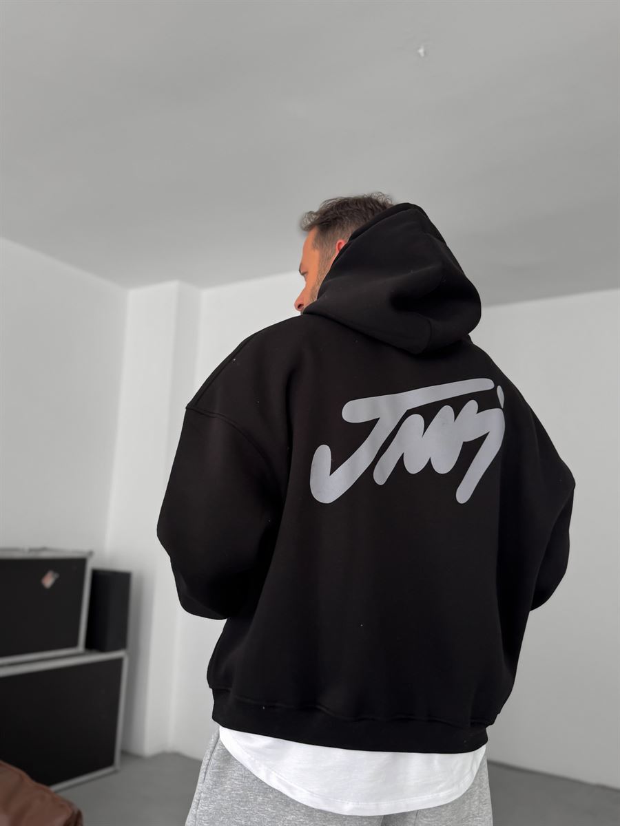 Basic Printed Hooded Sweatshirt