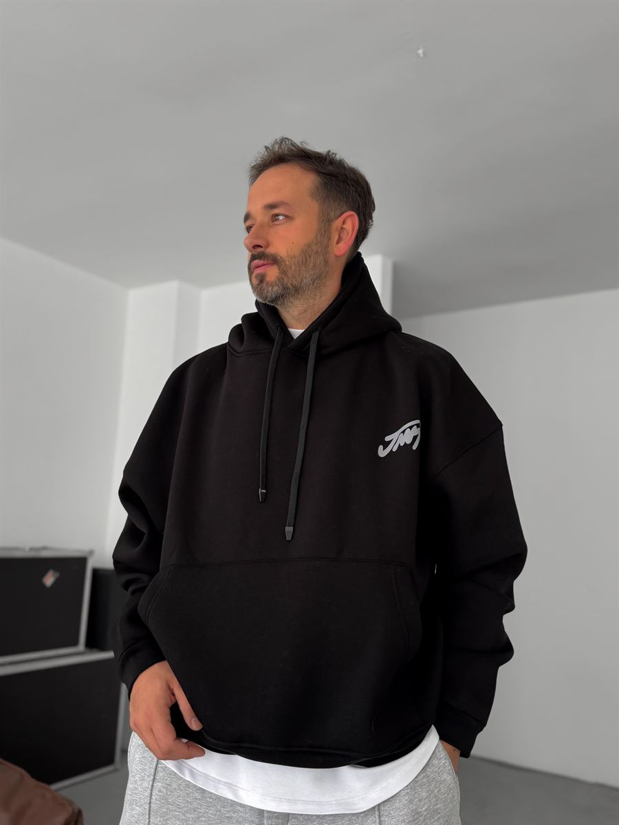 Basic Printed Hooded Sweatshirt