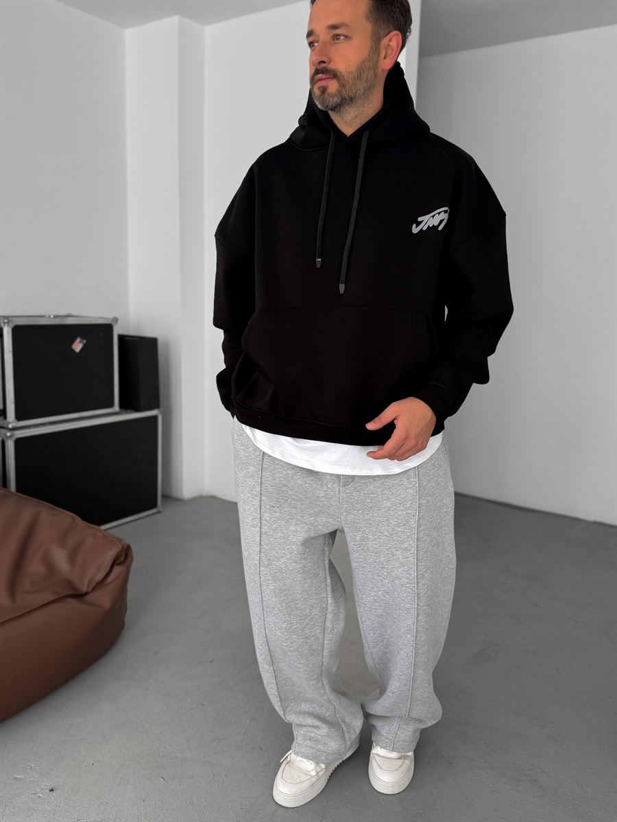 Basic Printed Hooded Sweatshirt