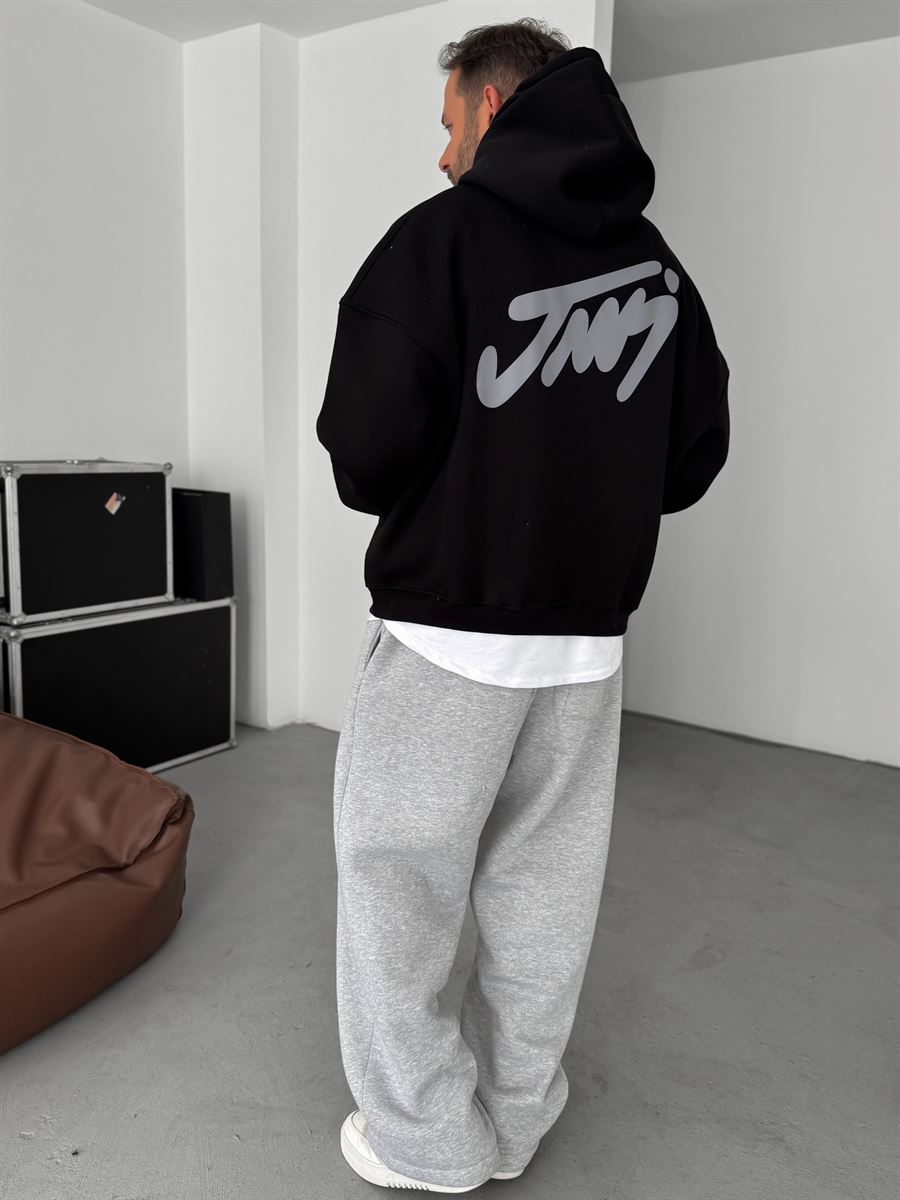 Basic Printed Hooded Sweatshirt