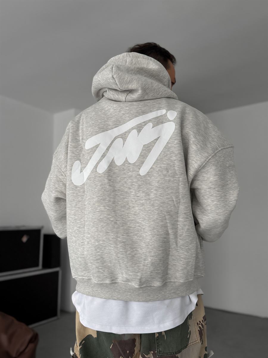 Basic Printed Hooded Sweatshirt