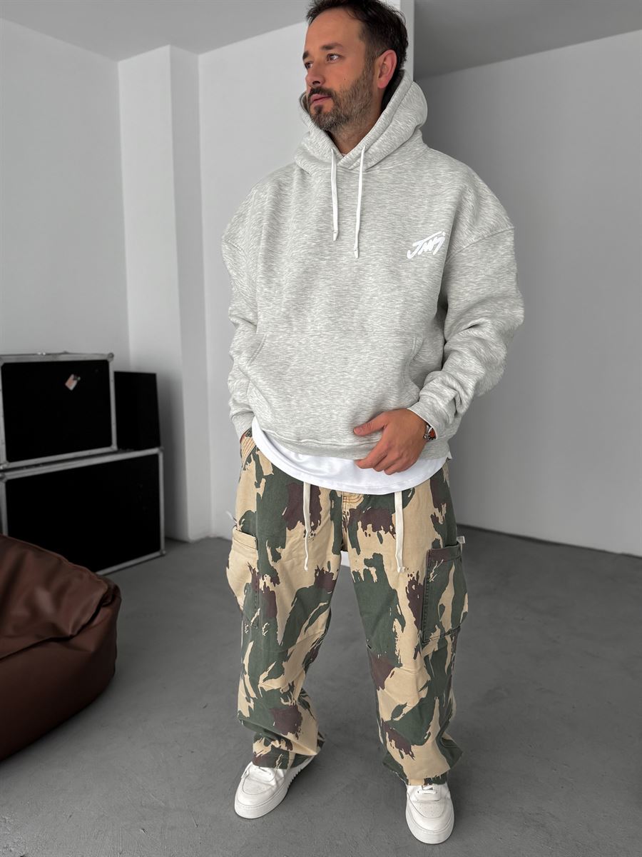 Basic Printed Hooded Sweatshirt