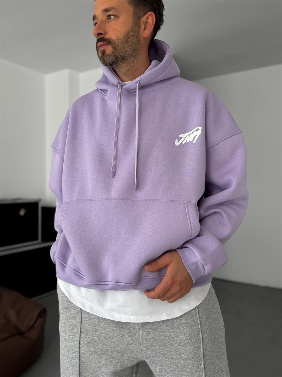 Basic Printed Hooded Sweatshirt