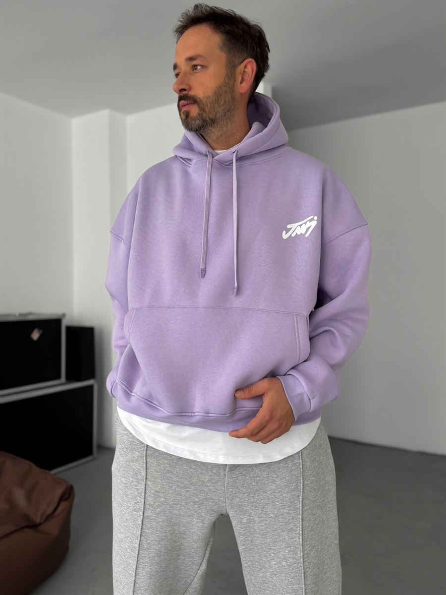 Basic Printed Hooded Sweatshirt