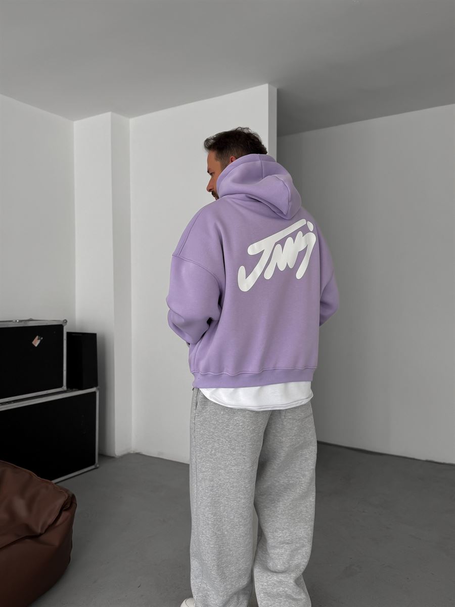 Basic Printed Hooded Sweatshirt