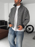 Zipped Melange Bomber Jacket