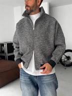 Zipped Melange Bomber Jacket