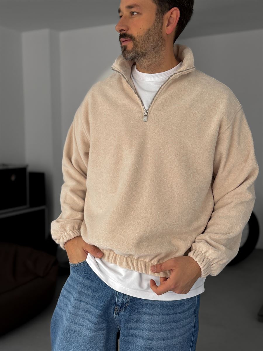 Half-Zip Plush Sweatshirt