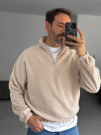 Half-Zip Plush Sweatshirt