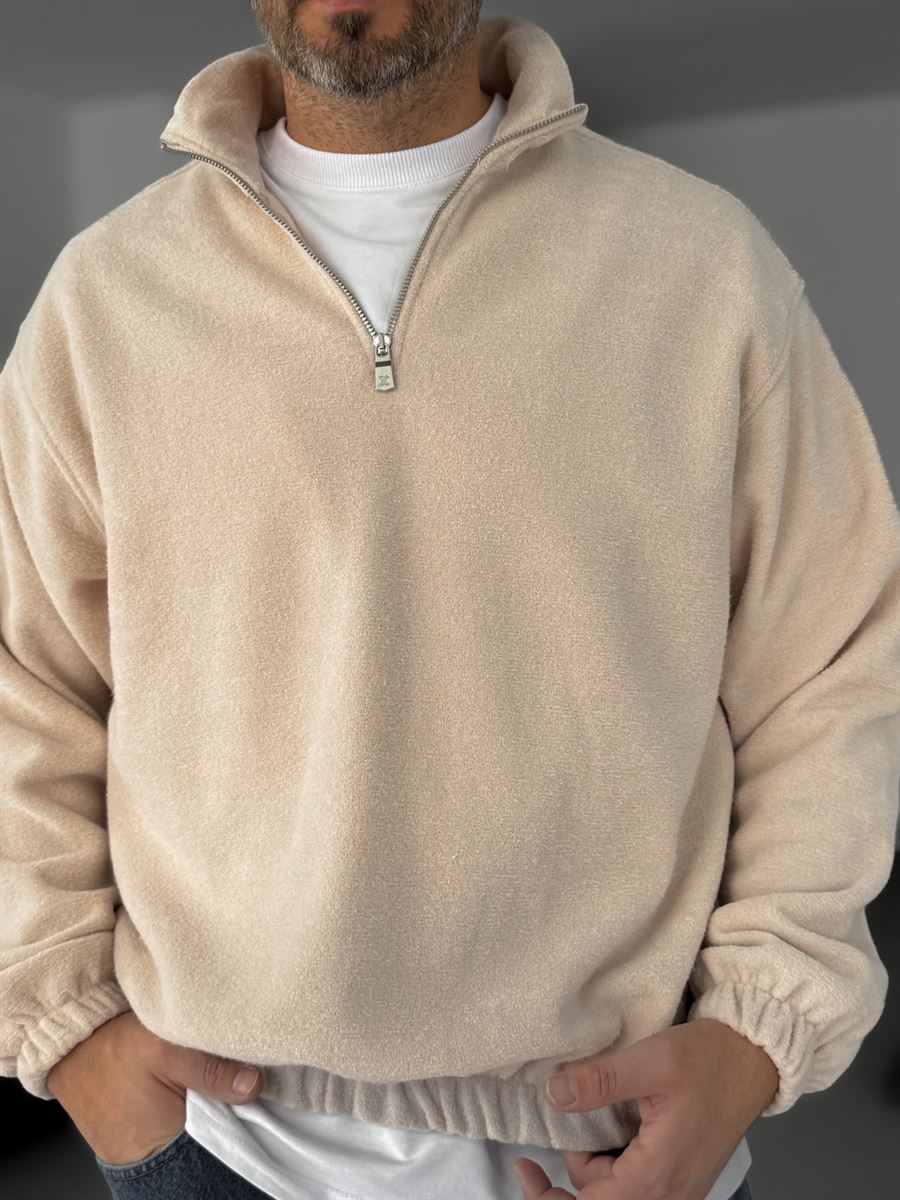 Half-Zip Plush Sweatshirt