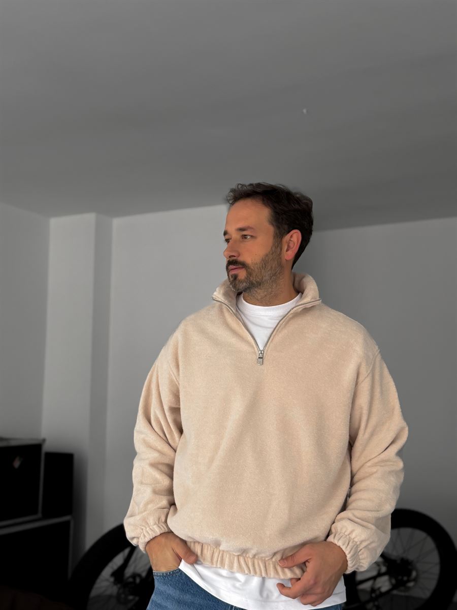 Half-Zip Plush Sweatshirt