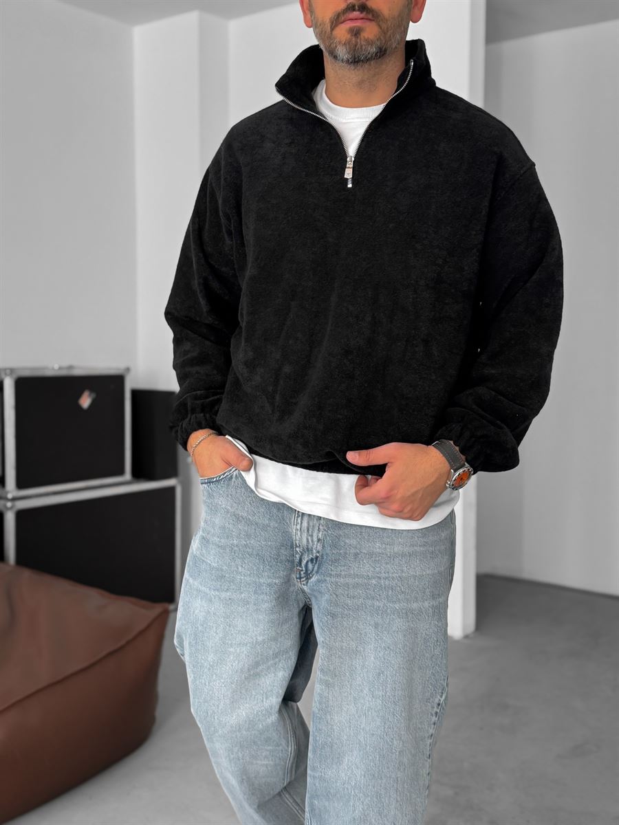 Half-Zip Plush Sweatshirt