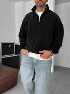 Half-Zip Plush Sweatshirt