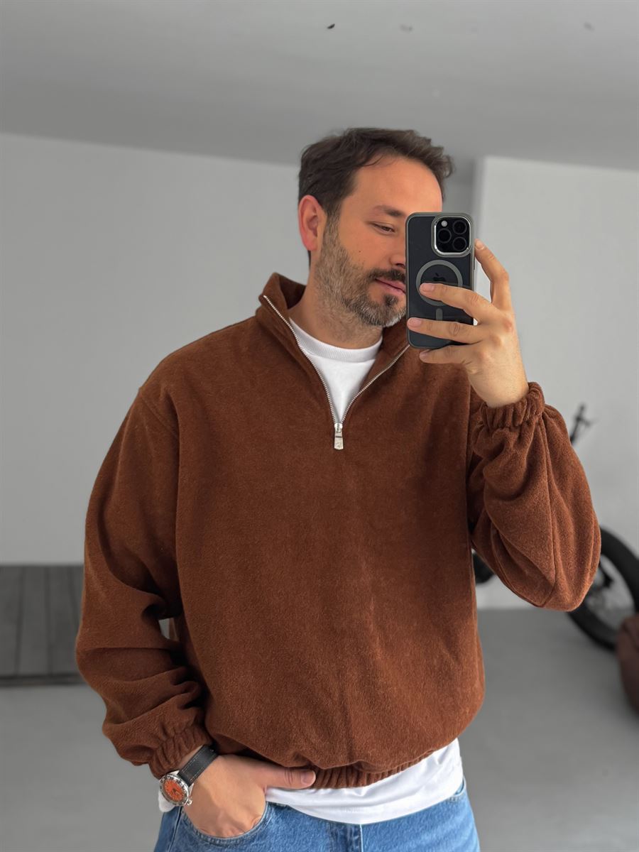 Half-Zip Plush Sweatshirt