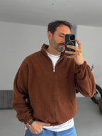 Half-Zip Plush Sweatshirt