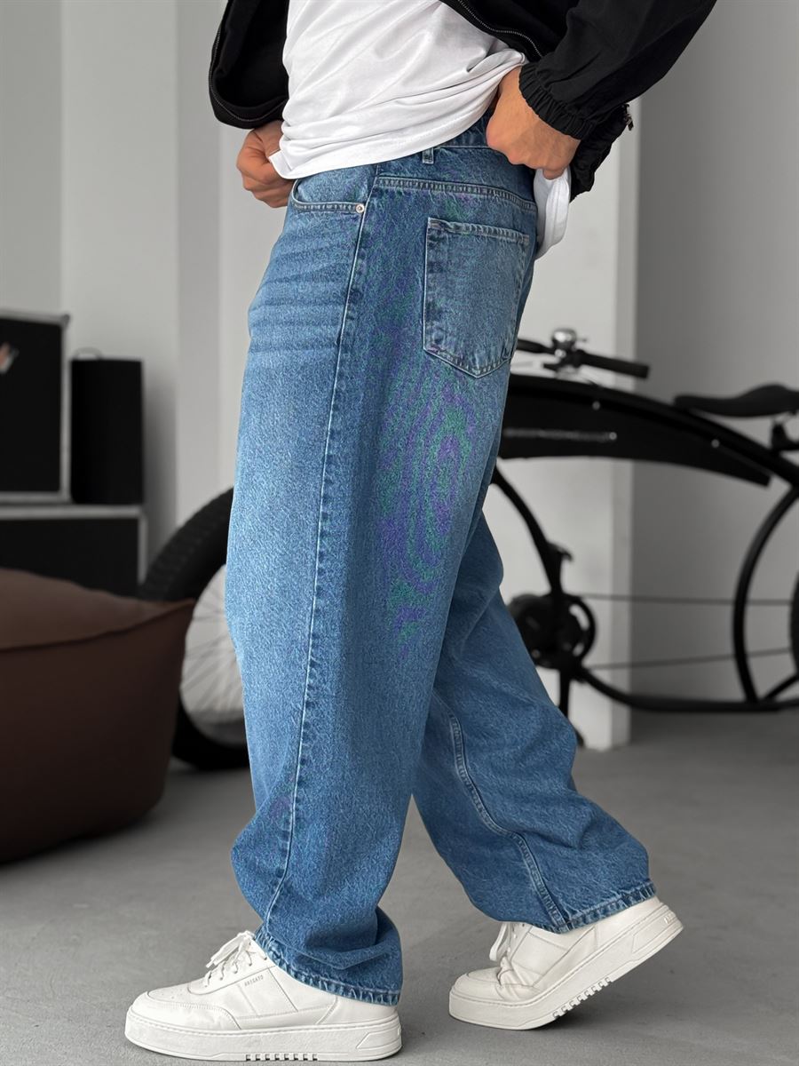 Washed Baggy Jean with Stitching