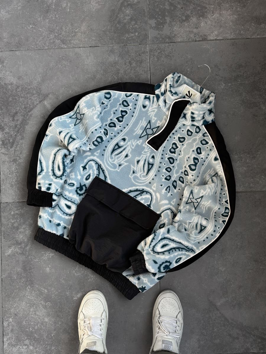 Ethnic Patterned Plush Sweatshirt