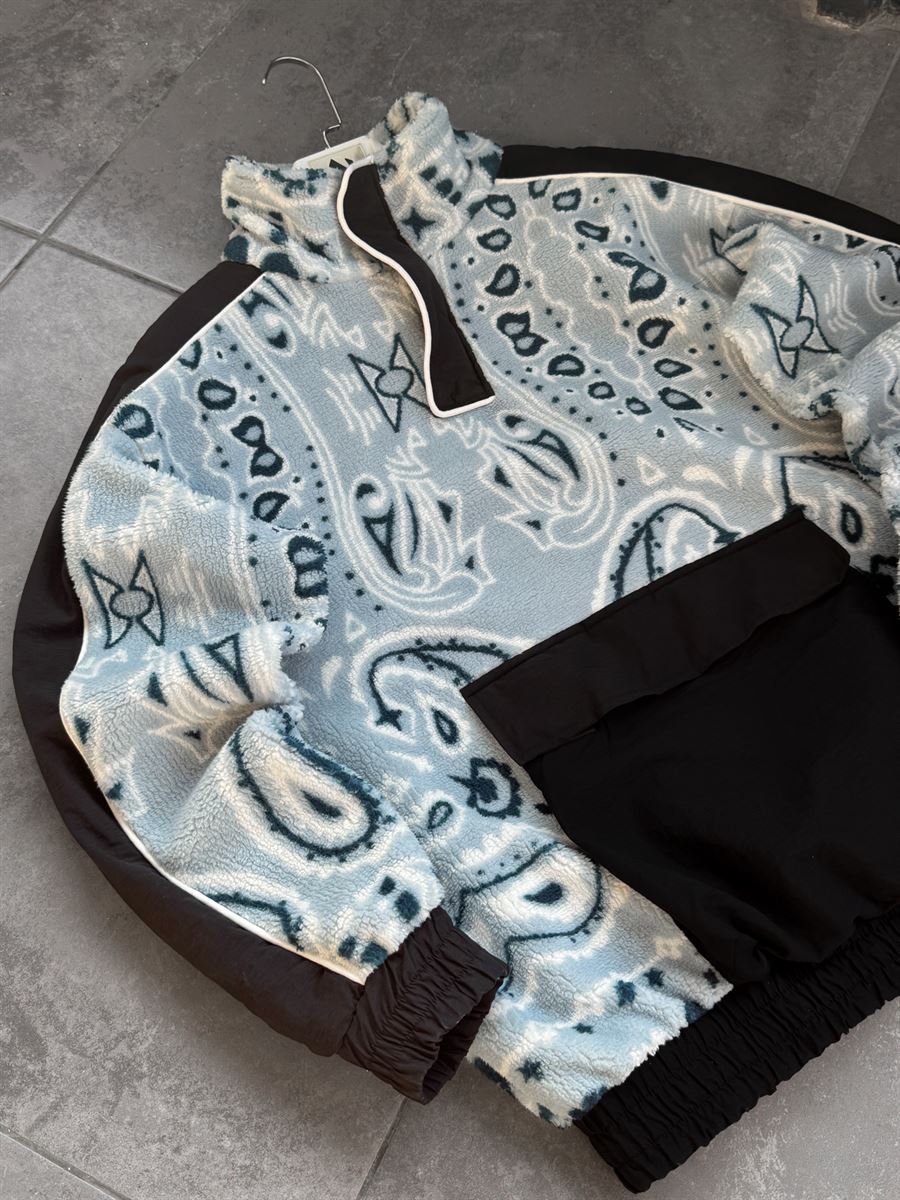 Ethnic Patterned Plush Sweatshirt