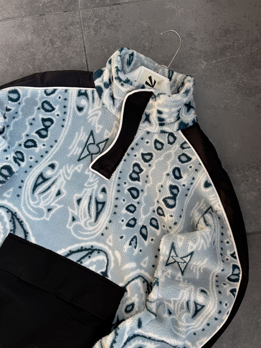 Ethnic Patterned Plush Sweatshirt