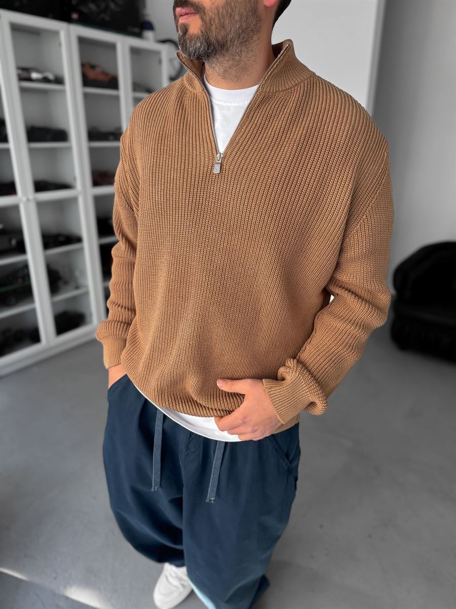 Half-Zip Knitwear Sweatshirt