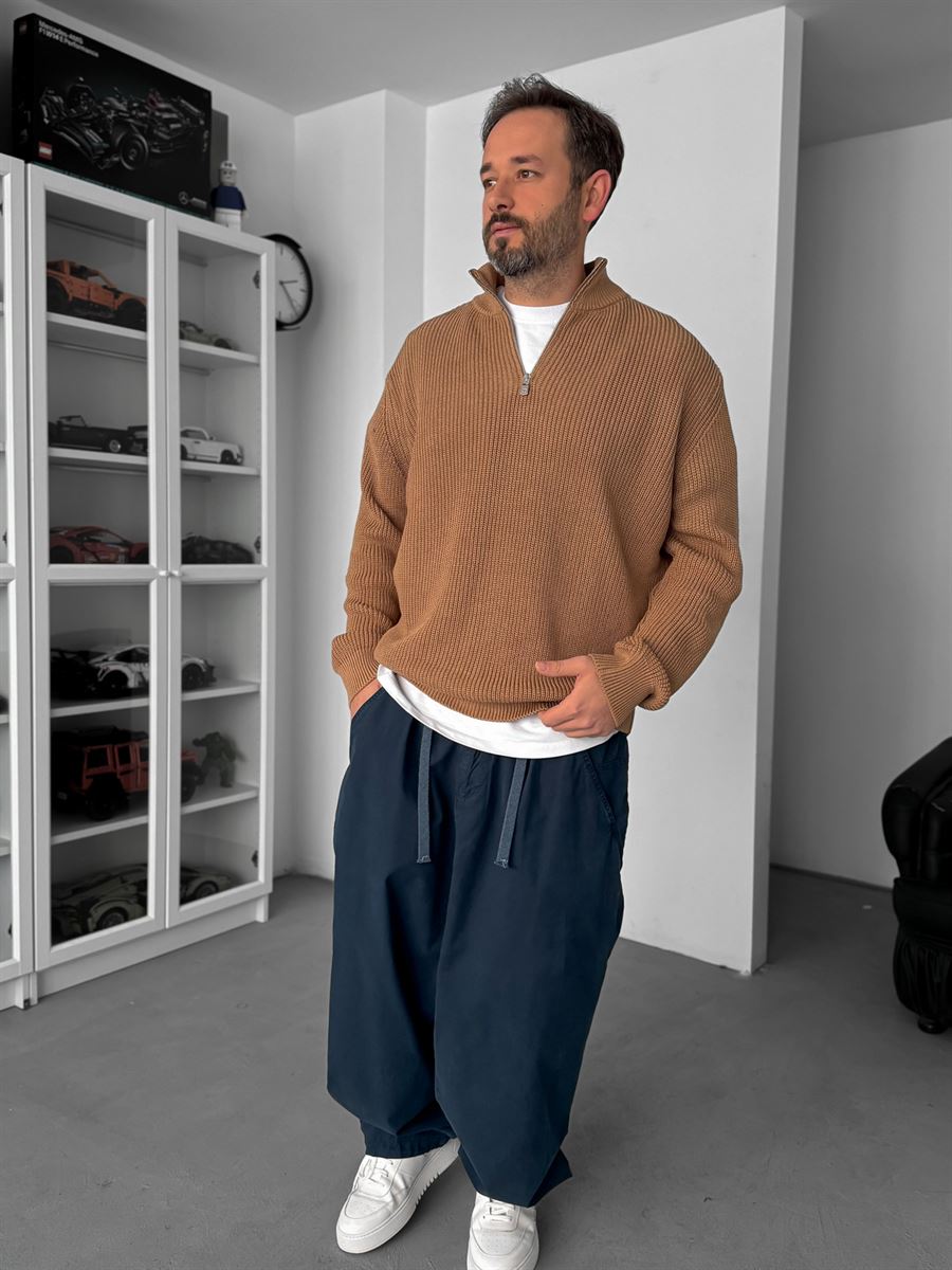 Half-Zip Knitwear Sweatshirt