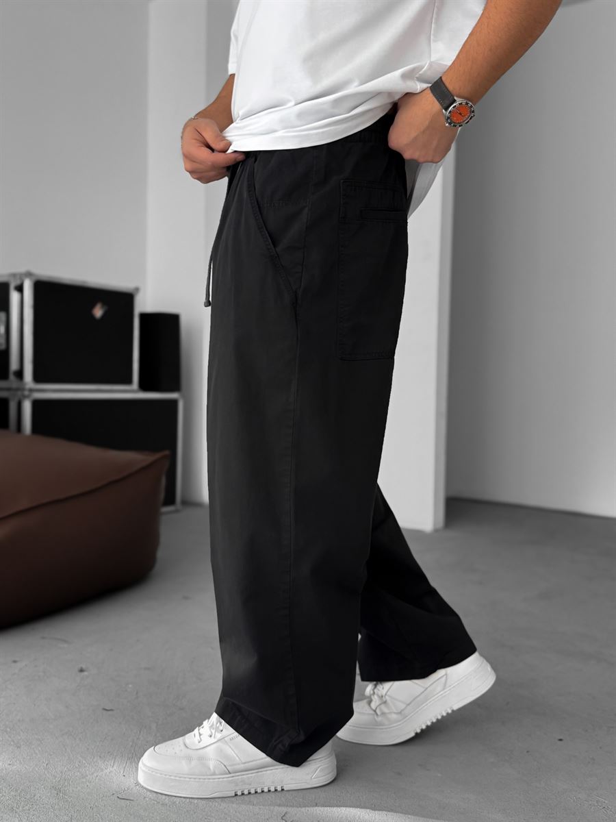 Loose Fit Pleated Gabardine Pants