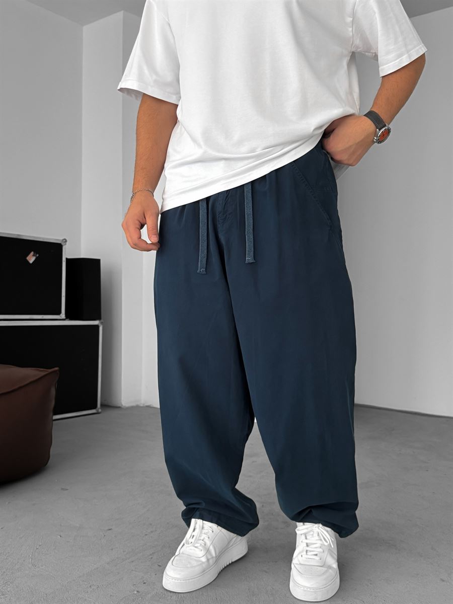 Loose Fit Pleated Gabardine Pants