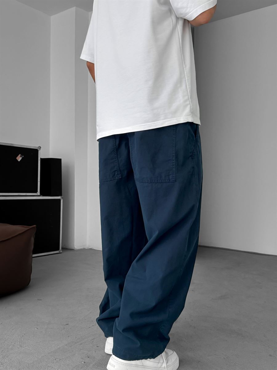 Loose Fit Pleated Gabardine Pants