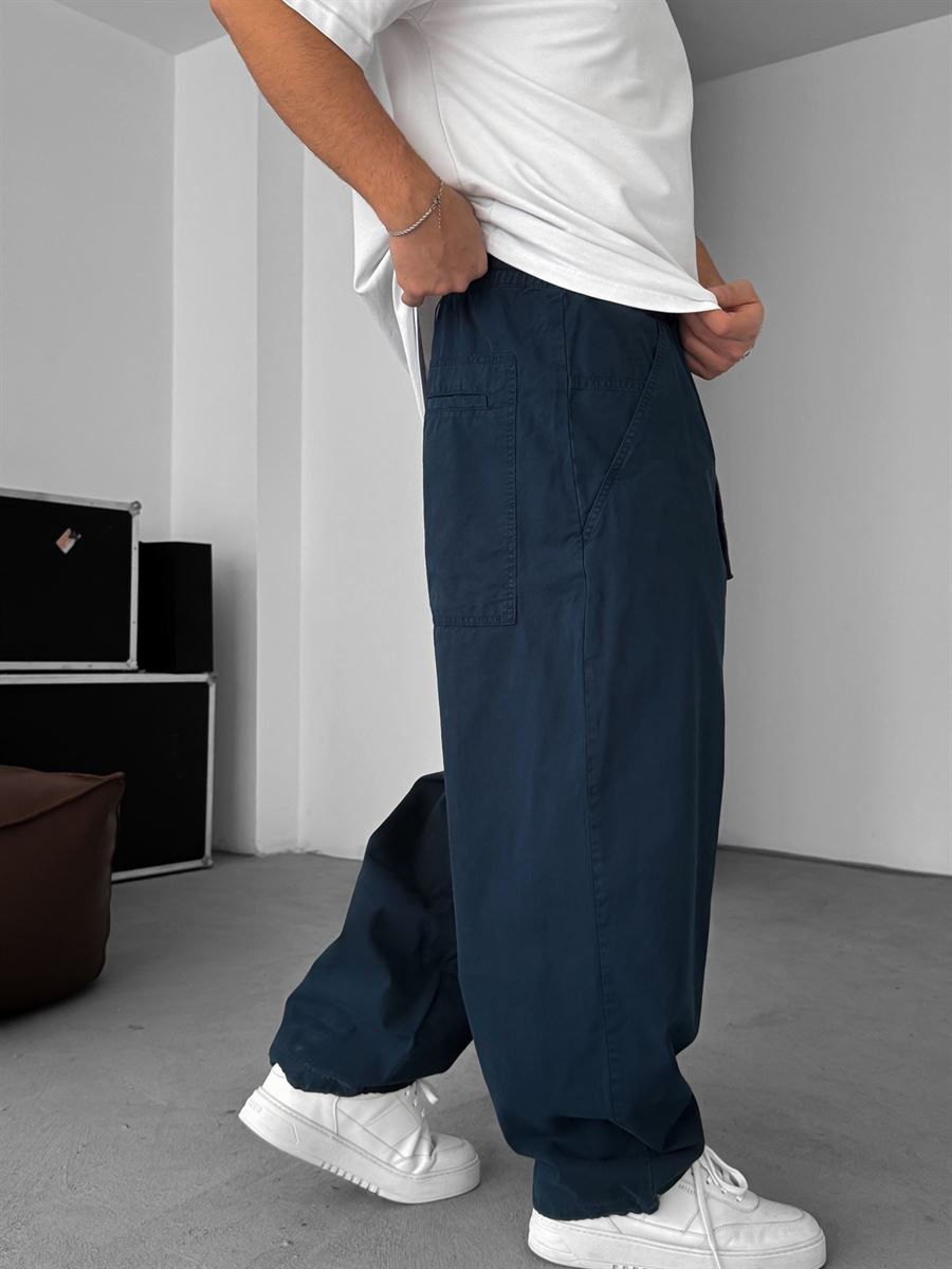 Loose Fit Pleated Gabardine Pants