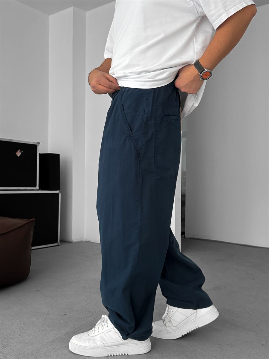 Loose Fit Pleated Gabardine Pants