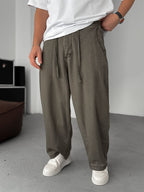 Loose Fit Washed Stitched Pants