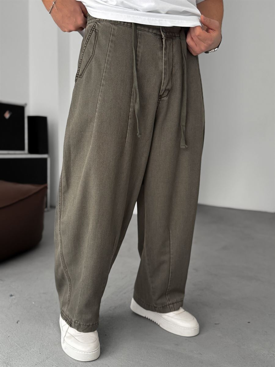 Loose Fit Washed Stitched Pants