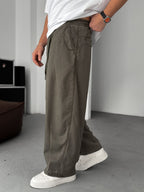Loose Fit Washed Stitched Pants