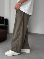 Loose Fit Washed Stitched Pants