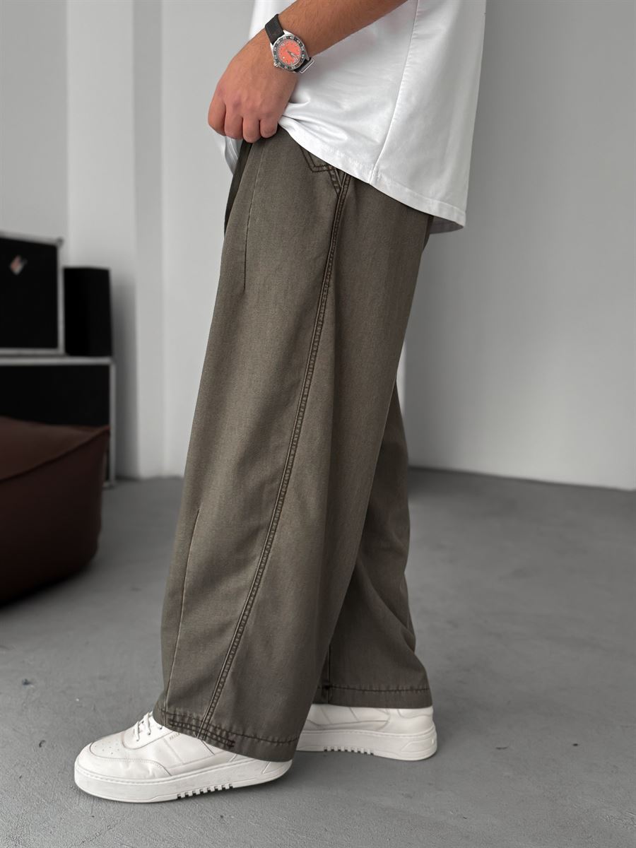 Loose Fit Washed Stitched Pants
