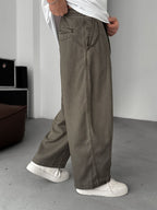 Loose Fit Washed Stitched Pants
