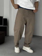 Gabardine Pants with Denim Details