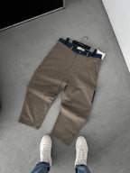 Gabardine Pants with Denim Details