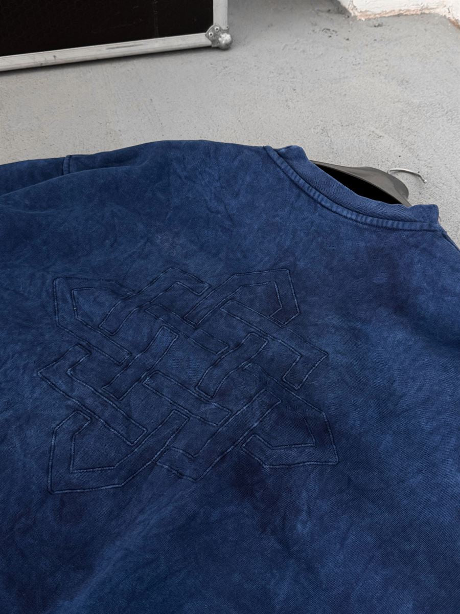 Back Embroidered Washed Sweatshirt
