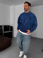 Back Embroidered Washed Sweatshirt