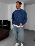 Back Embroidered Washed Sweatshirt