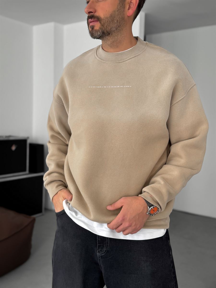 Decide Printed Washed Sweatshirt