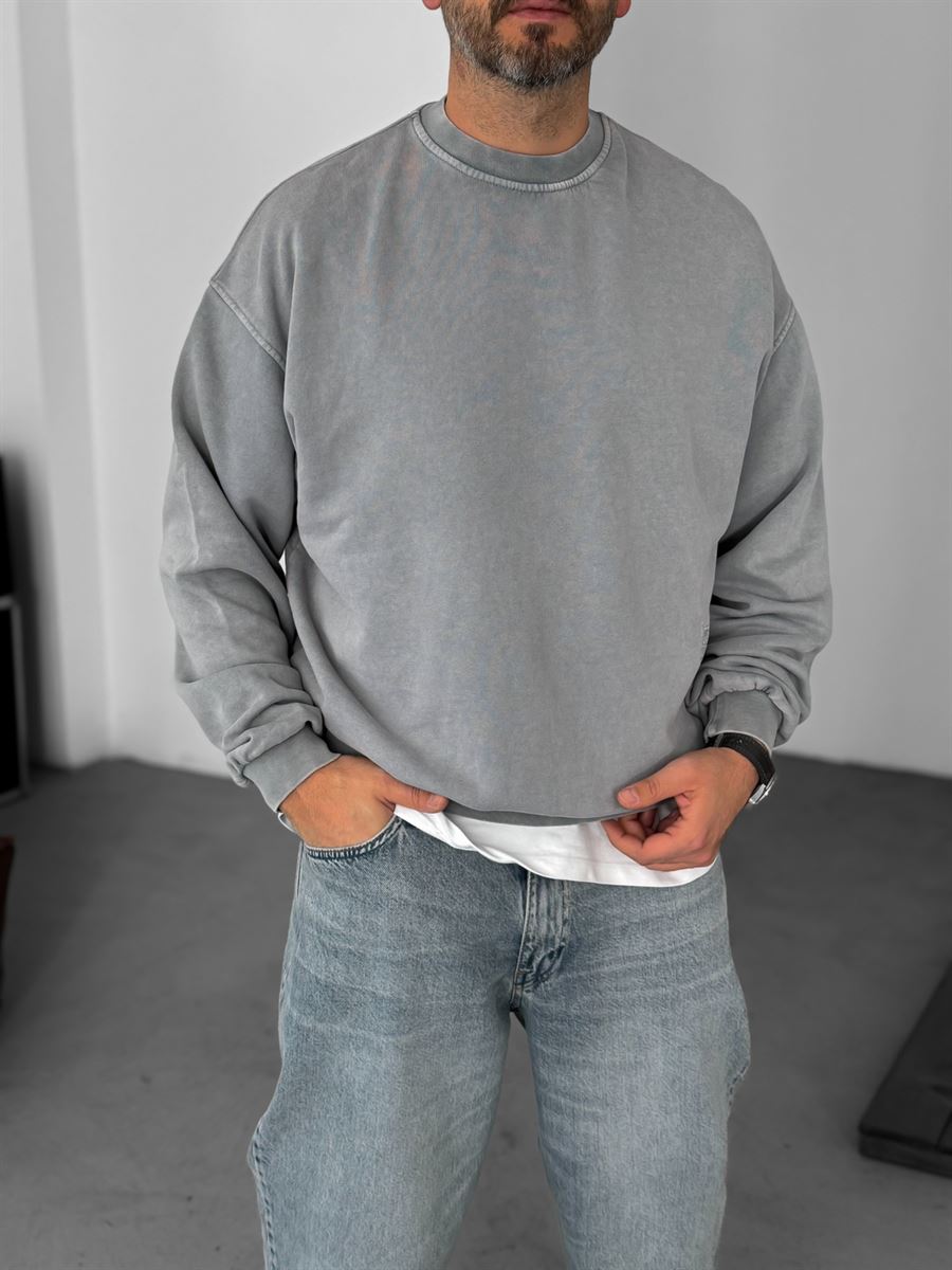 Text Embroidered Sweatshirt