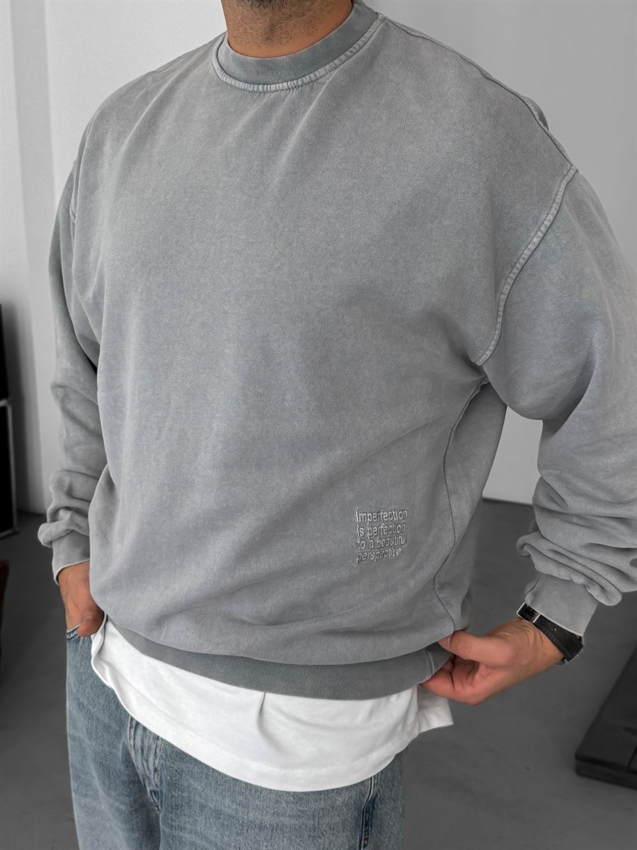 Text Embroidered Sweatshirt