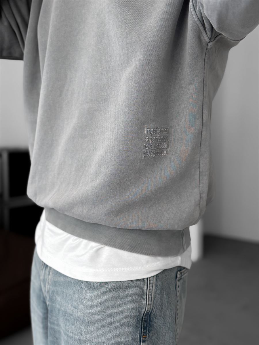 Text Embroidered Sweatshirt