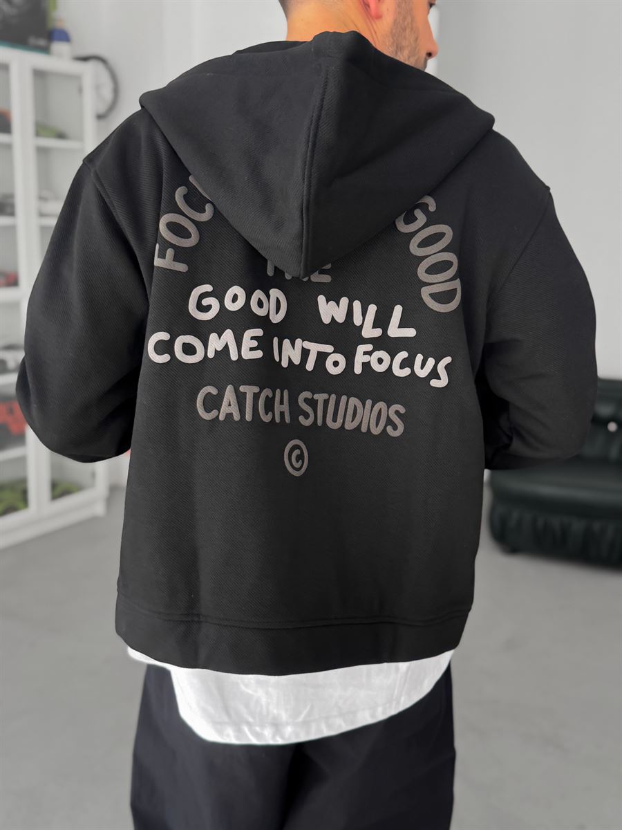 Back Embossed Zipped Sweatshirt