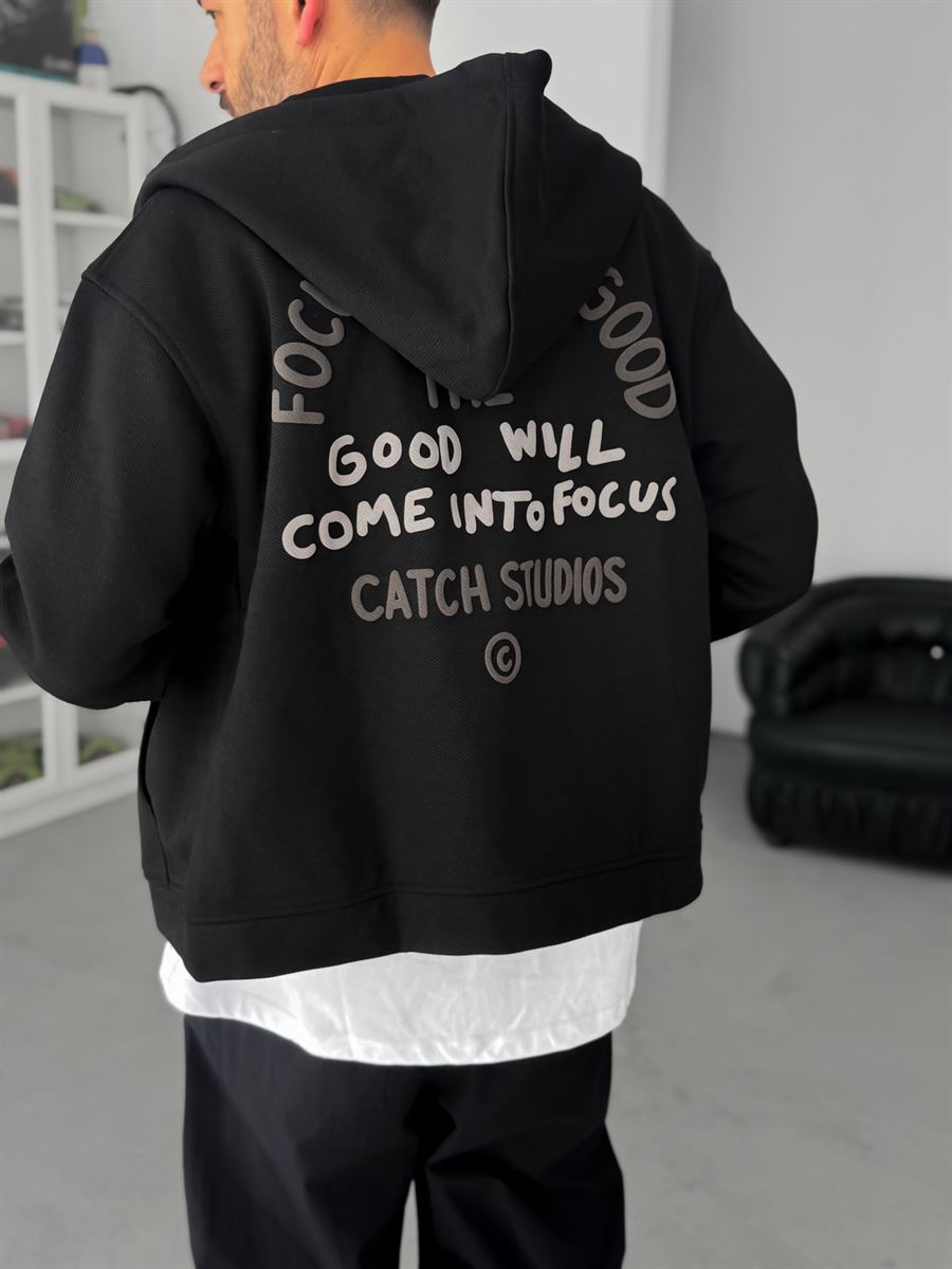 Back Embossed Zipped Sweatshirt