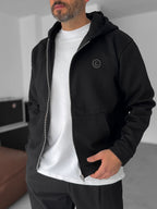 Back Embossed Zipped Sweatshirt