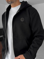 Back Embossed Zipped Sweatshirt
