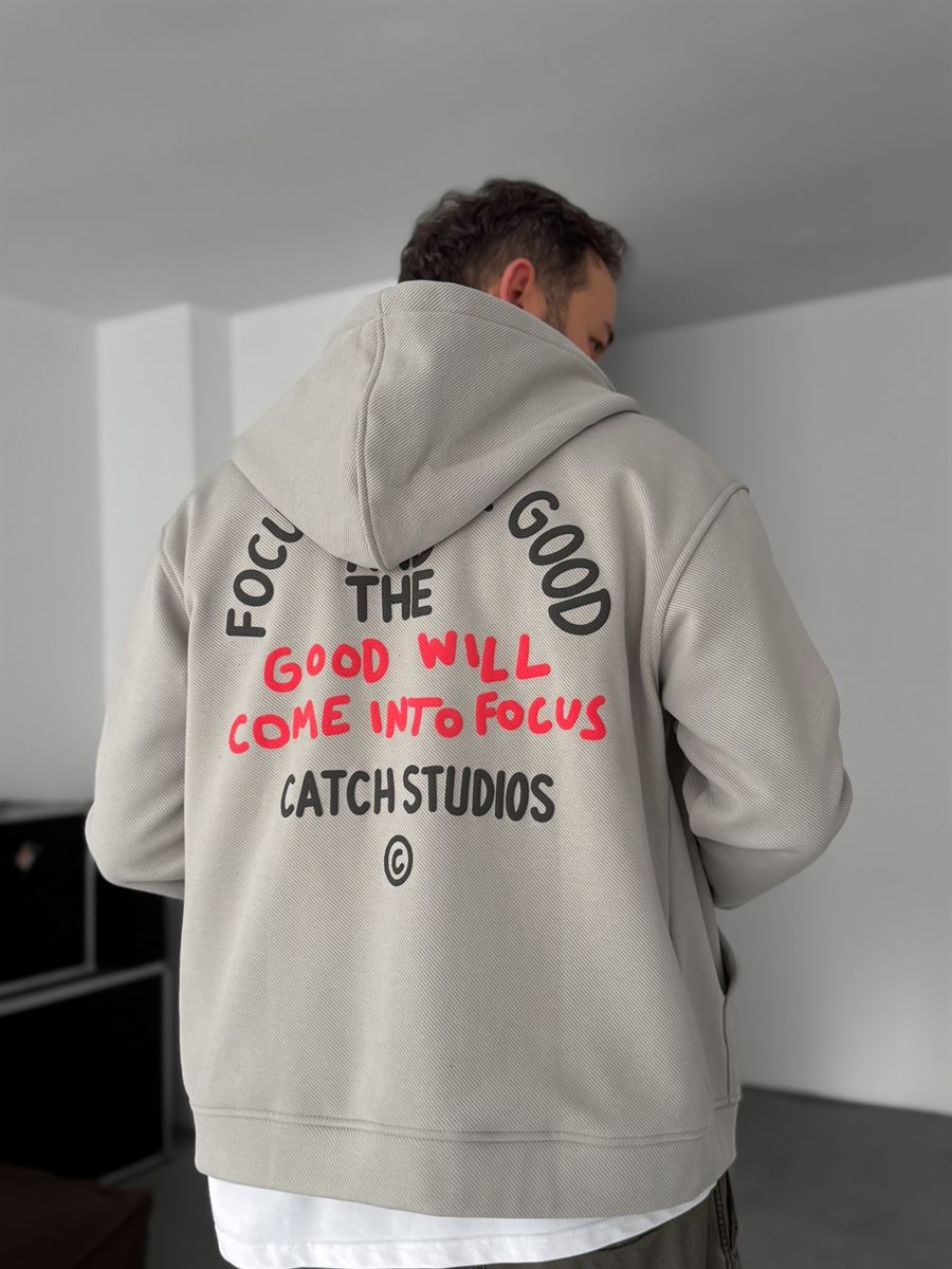 Back Embossed Zipped Sweatshirt